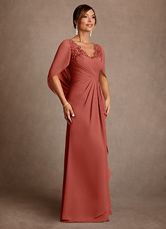 Azazie Santa Clara Moeder van de bruid jurken A-Lijn Jurk van Kant Terracotta image3