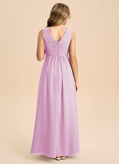 Azazie Skyla Junior Candy Pink A-Line Pleated Chiffon Dress image2