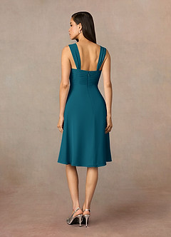 Azazie Olivia Abiti per la Madre della Sposa Abito A-Line in Chiffon Plissettato con Scollo Quadrato Blu Inchiostro image5