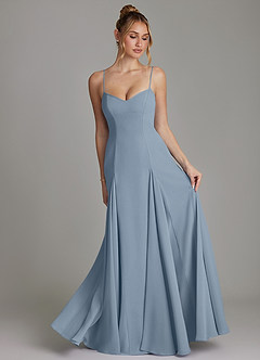 Azazie Imani Bridesmaid Dresses Dusty Blue A-Line Sweetheart Neckline Chiffon Dress image4