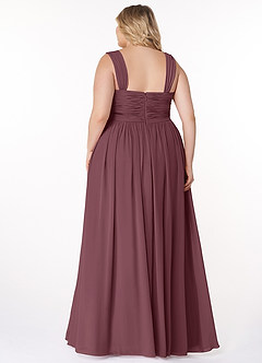 Azazie Zapheira Bridesmaid Dresses Sangria A-Line Ruched Chiffon Dress image8