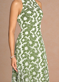 Selira Green And White Midi Dress image6