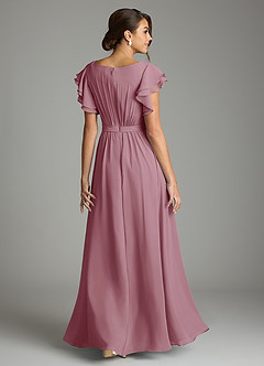Azazie Daphne Modest Bridesmaid Dresses A-Line Ruffled Chiffon Floor-Length Dress image2