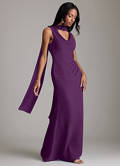 Azazie Linelle Robes de demoiselle d'honneur Robe Sirène en Mousseline de soie Plissée Grain De Raisin image8