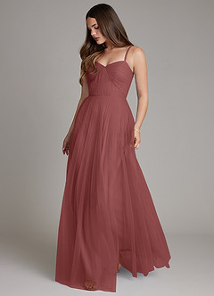 Azazie Teagan Bridesmaid Dresses Amethyst A-Line Sweetheart Neckline Tulle Dress image1