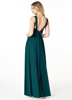 Azazie Julie Bridesmaid Dresses Pine A-Line Sweetheart Neckline Chiffon Dress image2