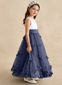 Azazie Vi Flower Girl Dresses Stormy A-Line Sleeveless Tulle Dress image7