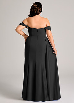 Azazie Amyra Klänningar att prova hemma Klä av Tubklänning i Chiffong Av axeln Svart Konvertibel image15