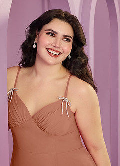 Barbie ♥ Azazie Robes de demoiselle d'honneur Robe Trapèze en Mousseline de soie avec poches Mai Tai image10