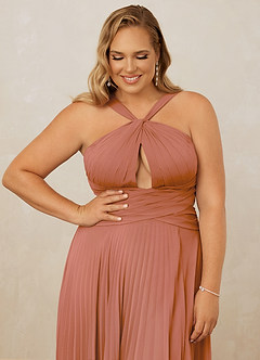 Christian Siriano Bridal for Azazie 1009 Bridesmaid Dresses MAI TAI A-Line Pleated Chiffon Dress image13