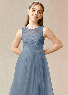 Azazie Georgette Junior A-Linie Spitze Tüll Kleid Zwielichtviolett image5