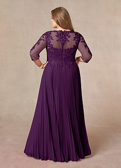 Azazie Corinne Mother of the Bride Dresses Grape A-Line Sequins Chiffon Dress image9