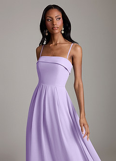 Azazie Lucienne Bridesmaid Dresses Lilac A-Line Strapless Chiffon Convertible Dress image3
