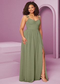 Barbie ♥ Azazie Bridesmaid Dresses Pistachio A-Line Pleated Chiffon Dress image12