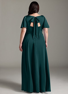 Azazie Kimber Brautjungfernkleider A-Linie Gestreift Stretch-Satin Kleid Kiefer image8