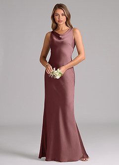Azazie Allettie Bridesmaid Dresses Vintage Mauve Mermaid Stretch Satin Dress image3