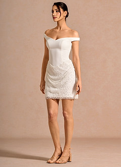 Robe Courte Blanc Dovinia image3
