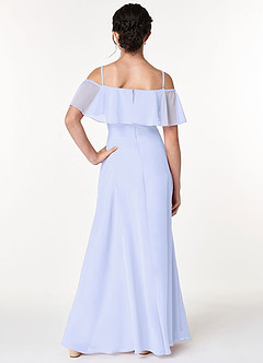 Azazie Maggie Junior Lavender A-Line Off the Shoulder Chiffon Dress image2