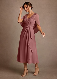 Azazie Forums Suknie dla Matki Panny Młodej Linia A Koronka Sznurówka Długość herbaty Sukienka image3