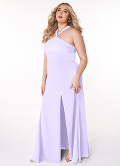 Azazie Rue Bridesmaid Dresses A-Line Halter Chiffon Floor-Length Dress image8