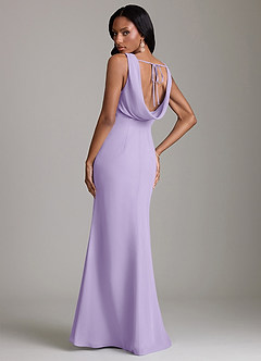Azazie Linelle Bridesmaid Dresses Lilac Mermaid Pleated Chiffon Dress image2
