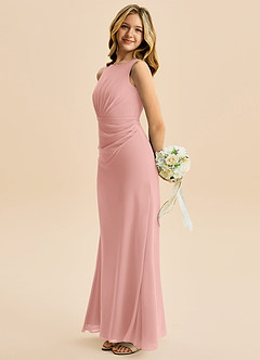 Azazie Floris Junior Robe Trapèze en Mousseline de soie Plissée Rosette image5