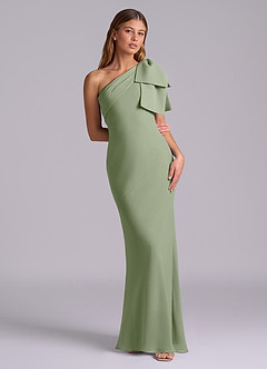 Azazie Yuanna Bridesmaid Dresses Pistachio Mermaid One Shoulder Chiffon Dress image3