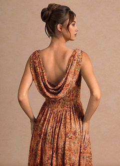 Maxi jurk Aurore Oranje Bloemen image6