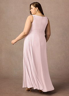 Azazie Galvan Mother of the Bride Dresses Blushing Pink A-Line Sequins Chiffon Dress image11