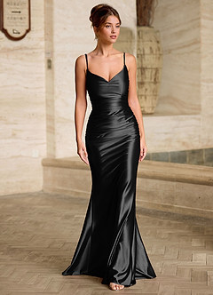 Scarlett Black Backless Lace-up Mermaid Prom Dress image3