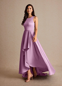 Azazie Niles Kleider für die Brautmutter A-Linie Schleppe Stretch-Satin Kleid Blauregen image3