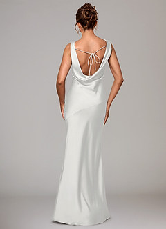 Azazie Rylina Brudtärnklänningar Klä av Sjöjungfru i Stretch Satin Vit image6