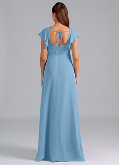 Azazie Bondi Maternity Bridesmaid Dresses A-Line Ruched Chiffon Floor-Length Dress image2