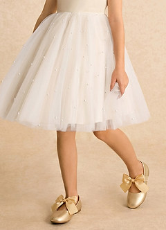 front Satin Bow Mary Jane Girls' Flat Shoes