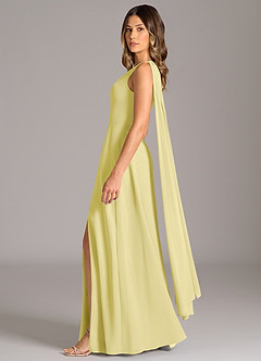 Azazie Tella Brautjungfernkleider A-Linie One-Shoulder Chiffon Kleid Zitronensorbet image4