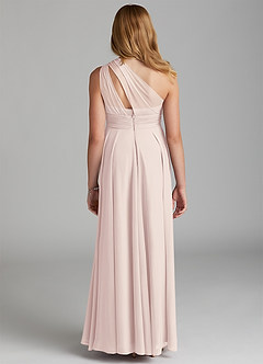 Azazie Charlize Junior Rose Petal A-Line Mesh Dress image2