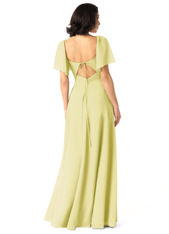 Azazie Chloe Bridesmaid Dresses Lemon Sorbet A-Line Sweetheart Neckline Chiffon Dress image2