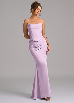 Azazie Sorrel Bridesmaid Dresses Frosted Lilac Mermaid Corset Chiffon Dress image7