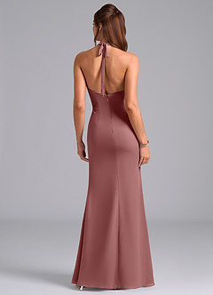 Azazie Valerie Bridesmaid Dresses Desert Rose Mermaid Pleated Chiffon Dress image6