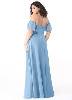 Azazie Sue Bridesmaid Dresses Powder Blue A-Line Off the Shoulder Chiffon Convertible Dress image10