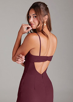 Azazie Leonis Bridesmaid Dresses Cabernet Sheath Strapless Chiffon Convertible Dress image4