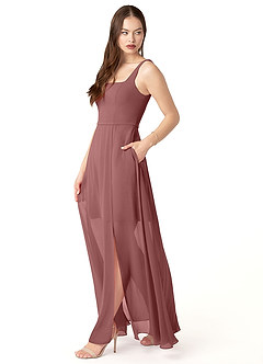 Azazie Renee Bridesmaid Dresses A-Line Chiffon Floor-Length Dress with Pockets image4