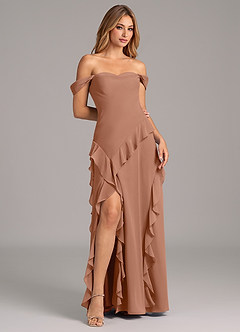 Azazie Sloane Brudepigekjoler En streg Kæresteudskæring Chiffon Gulv-længde Kjole image4