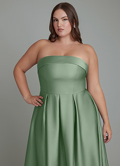 Azazie Lucienne Bridesmaid Dresses Matcha A-Line Strapless Stretch Satin Convertible Dress image13