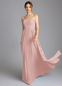 Azazie Mariana Brautjungfernkleider A-Linie Schulterfrei Chiffon Kleid Puderrosa image3