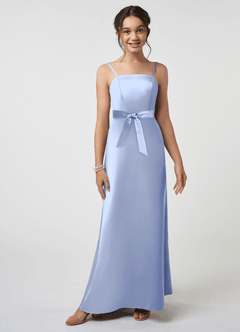 Azazie Anina Junior Robe Trapèze en Satin extensible Arc Eis image3