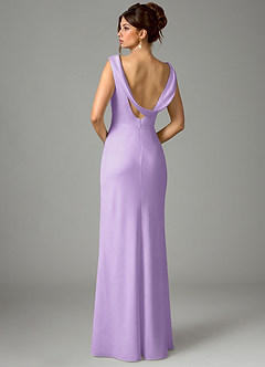 Azazie Kieryn Bridesmaid Dresses Lilac Mermaid Pleated Stretch Satin Dress image6