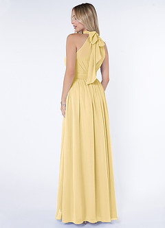 Azazie Iman Robes de demoiselle d'honneur Robe Trapèze en Mousseline de soie Ligne A froncée Beurre image5