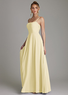 Azazie Elita Brautjungfernkleider A-Linie Plissee Chiffon Kleid Zitronensorbet image5