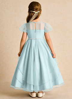 Azazie Duckie Flower Girl Dresses Mist Ball-Gown Pleated Tulle Dress image5